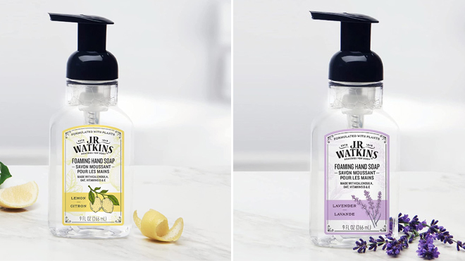 JR Watkins 3 Pack Hand Soap Bottles in Lemon and Lavender Scents