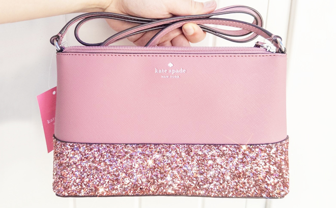 Kate Spade Flash Glitter Crossbody in Pink Color