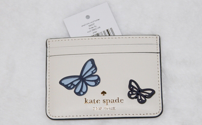 Kate Spade Small Slim Flutter Fly Butterfly Card Holder