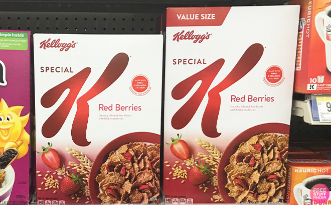 Kelloggs Cold Breakfast Cereal Red Berries Value Size on Shelf at Walgreens