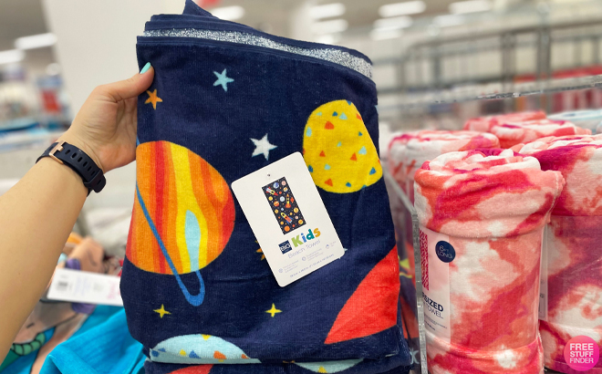 Kids Outer Space Beach Towel