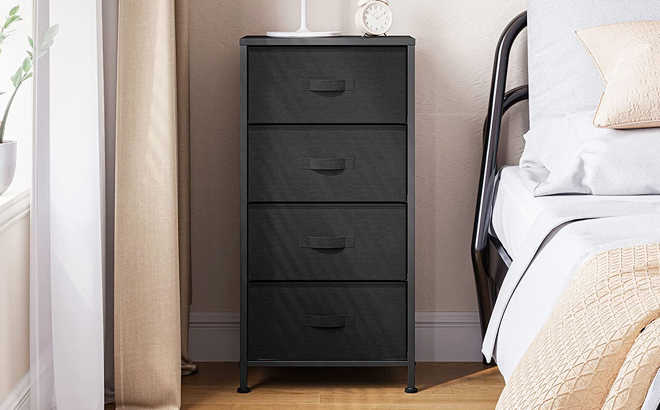 Linsy Home Black Dresser with 4 Drawers at Amazon