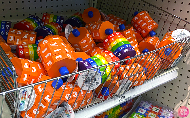 Math and Word Spinners in shelf