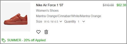 Nike Air Force 1 07 Womens Shoes Order Summary