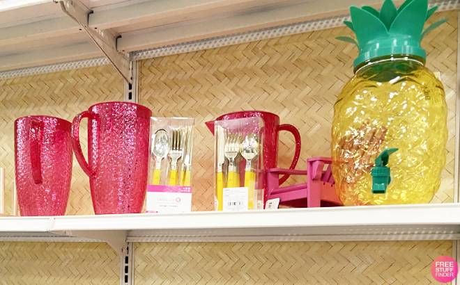 Pineapple Drink Dispenser and Pink Pitcher