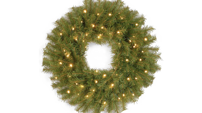 Pre Lit Artificial Christmas Wreath