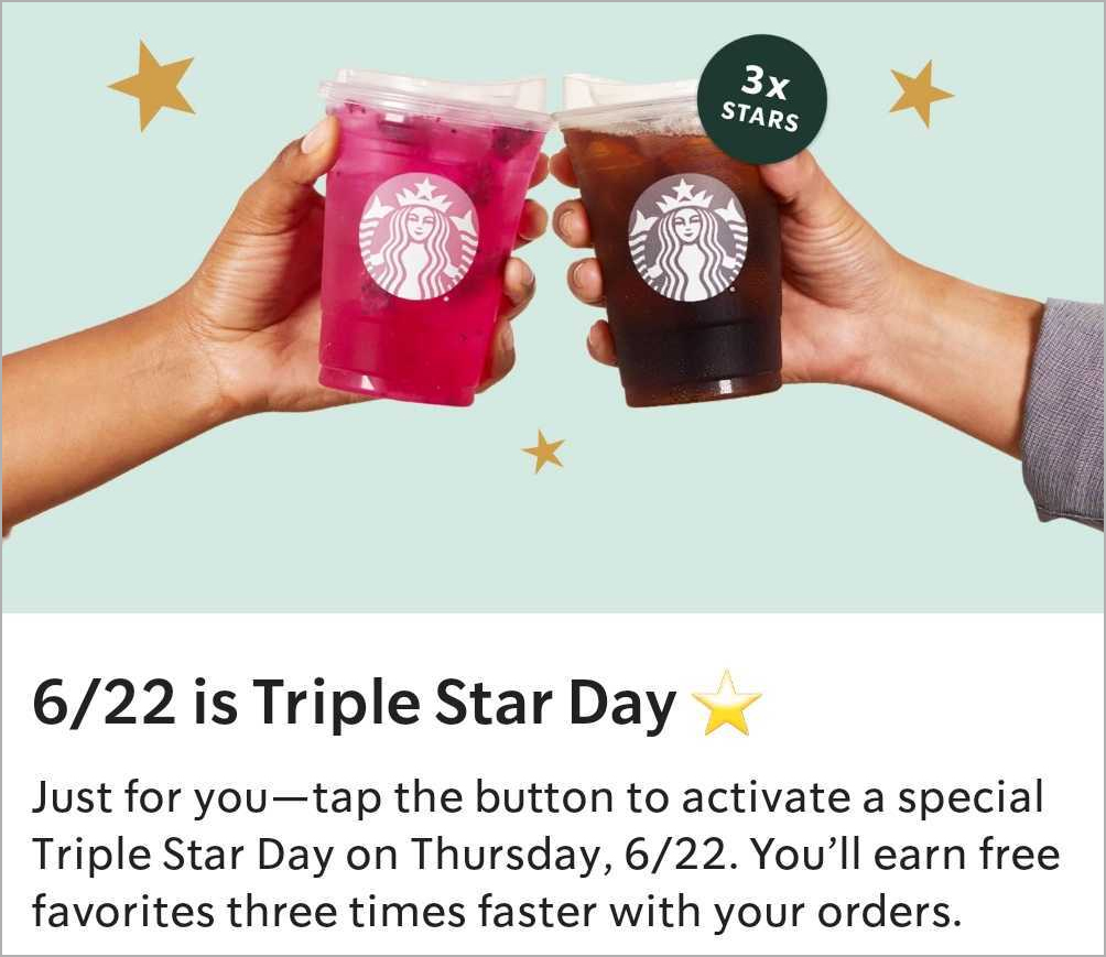 Starbucks Triple Star Day is Today! Free Stuff Finder