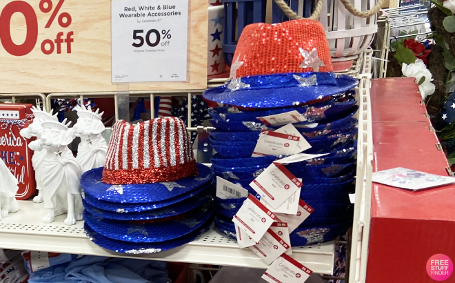 Sequin Patriotic Star Fedora