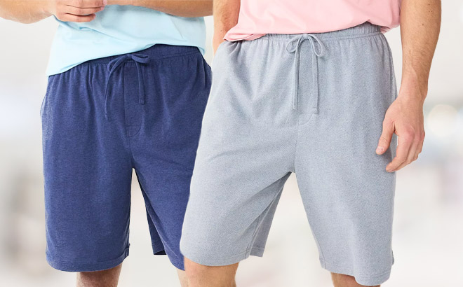 Two Colors of Sonoma Goods For Life Mens Knit Pajama Shorts