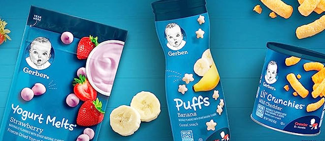 Variety of Gerber Baby Snacks