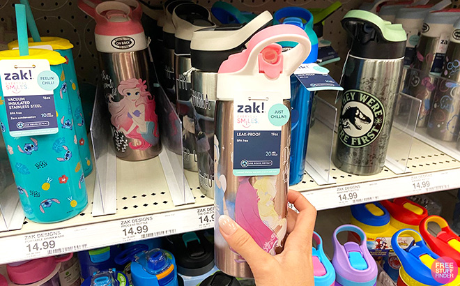 Zak Designs Disney Princess Stainless Steel Double Wall Water Bottle