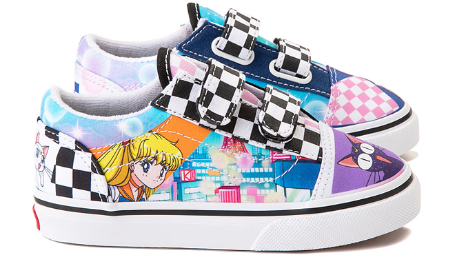 A Pair of VANS x Sailor Moon Patchwork Toddler Skate Shoes