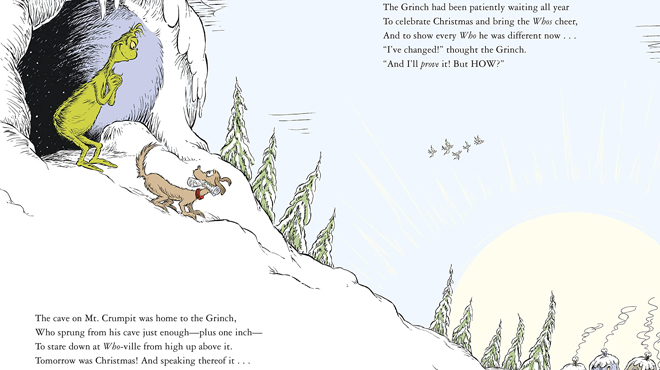 A page from Dr Seusss How the Grinch Lost Christmas