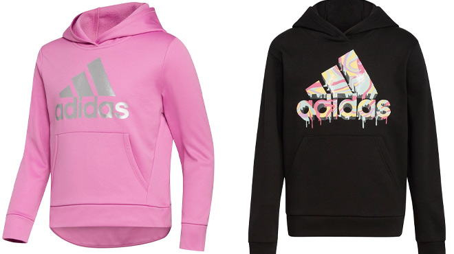 Adidas Medium Logo Pullover Girls Hoodie 1