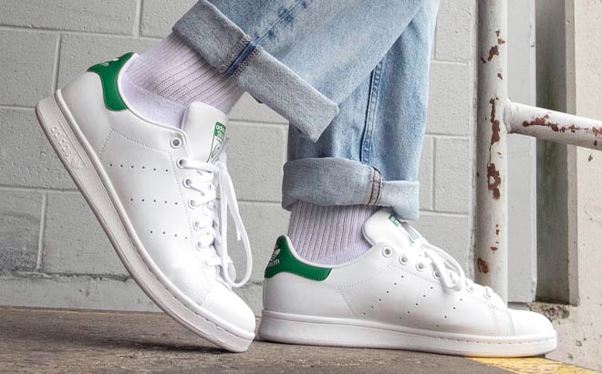 Adidas Mens Stan Smith Shoes White with Green