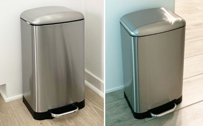 Amazon Basics 40 Liter Stainless Steel Trash Can