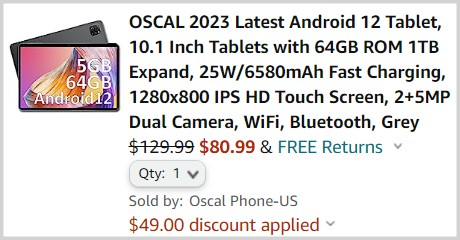 Android Tablet Checkout