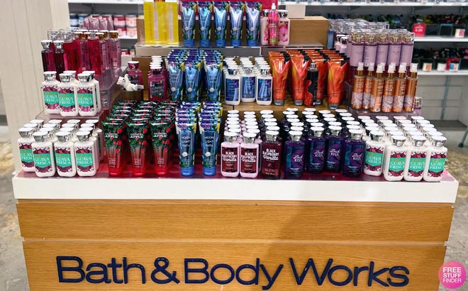 Bath Body Works Body Care Products on shelf