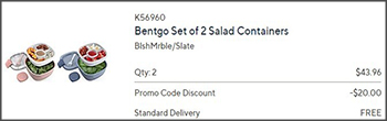 Bentgo Salad Containers Checkout Screenshot