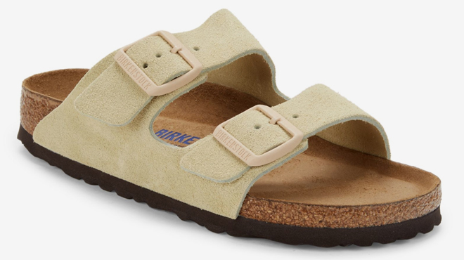 Birkenstock Arizona Suede Flat Sandals Beige