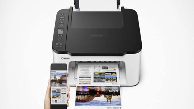 Canon Wireless InkJet Printer Printing a page from a Mobile