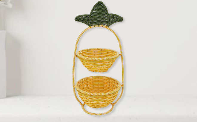 Celebrate Together Summer 2 Tier Resin Wicker Pineapple Server