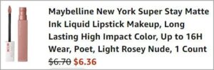 Checkout page of Maybelline Super Stay Matte Ink Liquid Lipstick