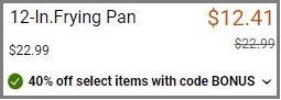 Coleman Collapsible 12 Inch Frying Pan Checkout Summary