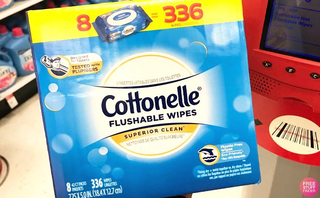 Cottonelle 336 Count Flushable Wipes Box