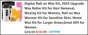 Digital Roll on Wax Kit Checkout Screen