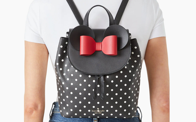 Disney X Kate Spade New York Minnie Mouse Backpack in Color Black Multi