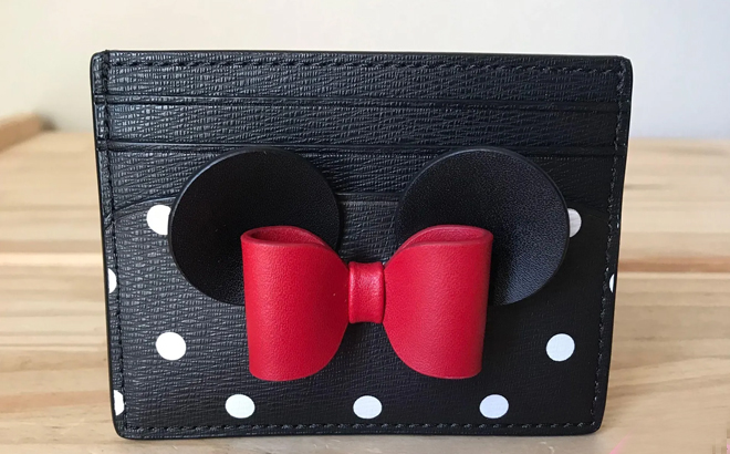 Disney X Kate Spade New York Minnie Mouse Card Holder in Black Multi Color