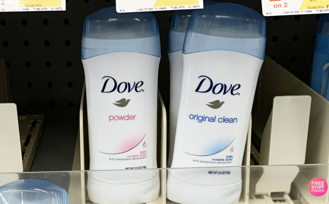 Dove Deodorant Stick on Rack