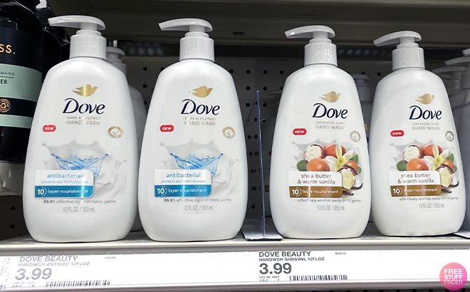 Dove Hand Wash Soaps in shelf