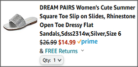 Dream Pairs Womens Slip On Slides Checkout Screenshot