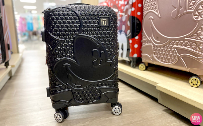 Disney Ful Textured Minnie Mouse Hard Sided 3 Piece Luggage Set