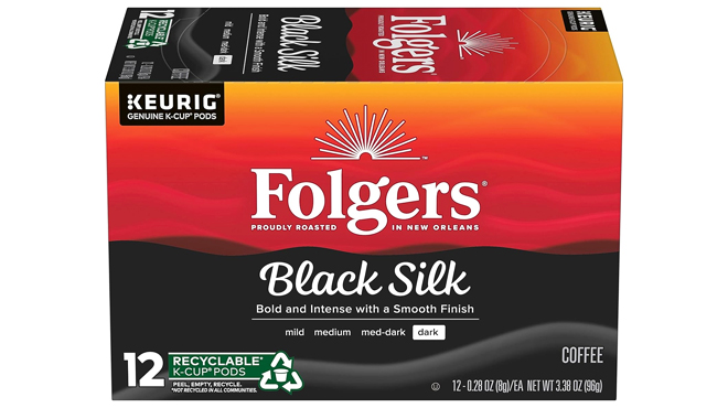 Folgers Black Silk Dark Roast Coffee K Cup Pods