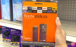 Hand Holding Fire TV Stick Lite