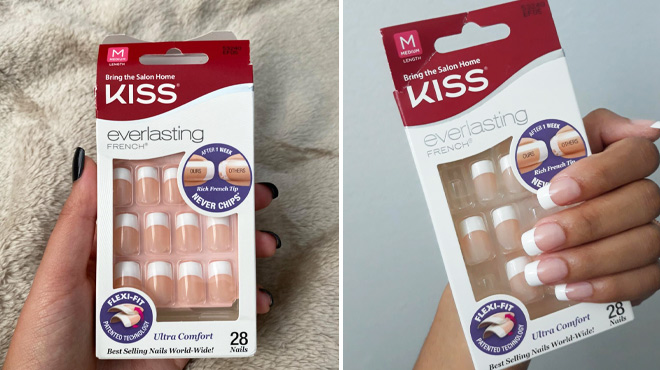 Hands Holding Kiss French Nail Kits