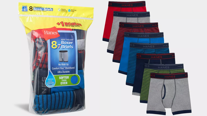 Hanes 8 Pack Boys Underwear