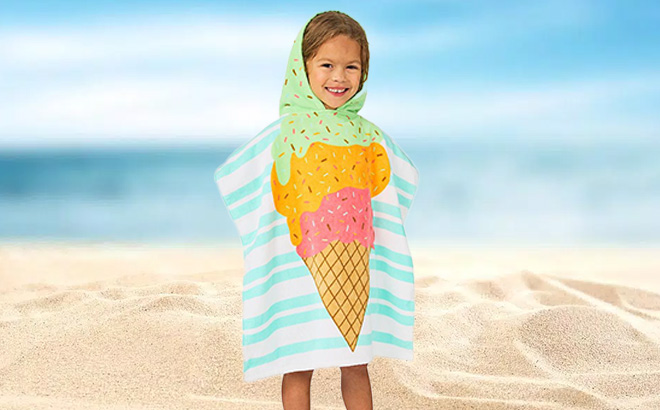 KId in Ice Cream Beach Towel