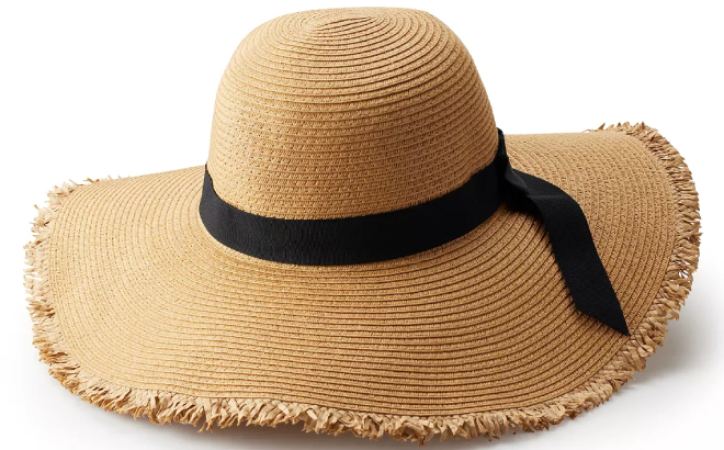 Lauren Conrad Womens Wide Brim Straw Floppy Hat