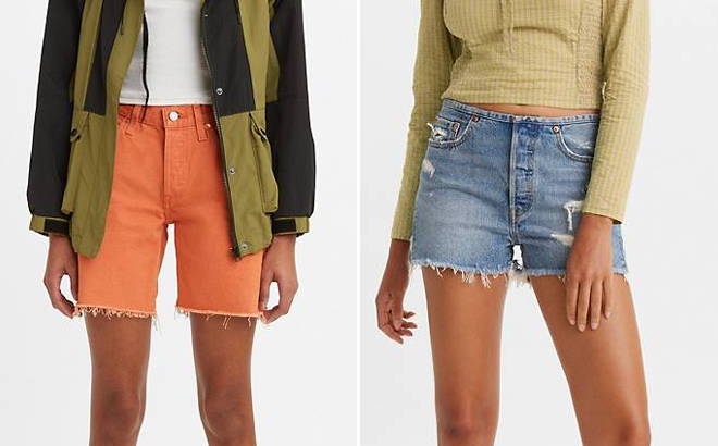 Levis 501 90s Womens Shorts and 501 Mini Waist Shorts