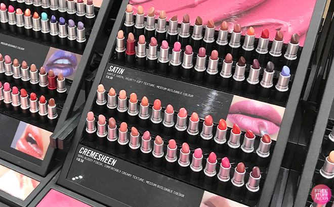 MAC Cosmetics Cremesheen and Satin Lipsticks on Product Display