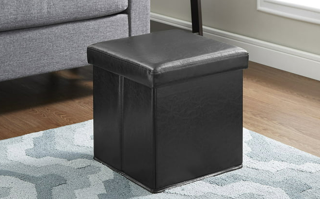 Mainstays Collapsible Storage Ottoman with Closed Lid