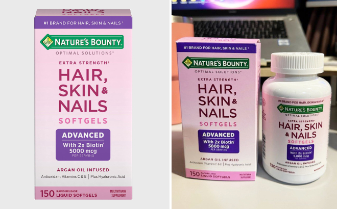 Natures Bounty Hair Skin Nails 150 Count Softgels