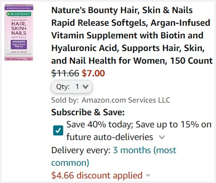 Natures Bounty Softgels Checkout