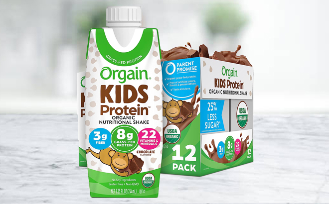 Orgain Organic Kids 12 Pack Protein Shake in Chocolate Flavor