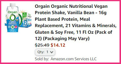 Orgain Organic Nutrition Protein Shake Summary