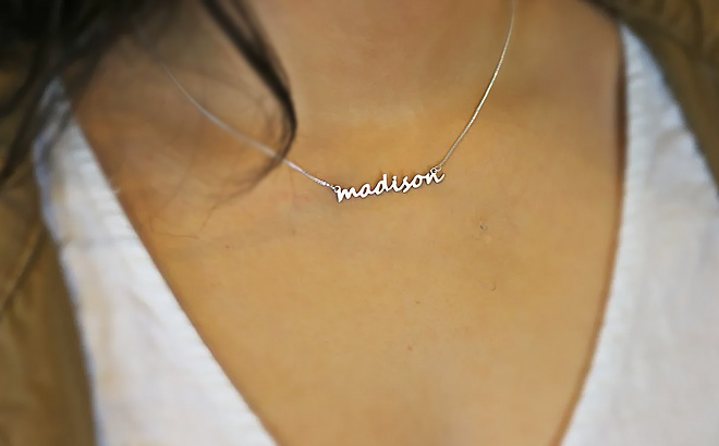 Personalized Name Necklace on a Girl